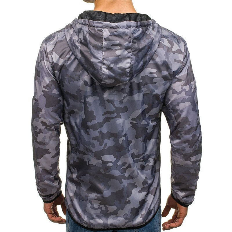 Hooded Long Sleeve Camouflage Jacket Casual Wear