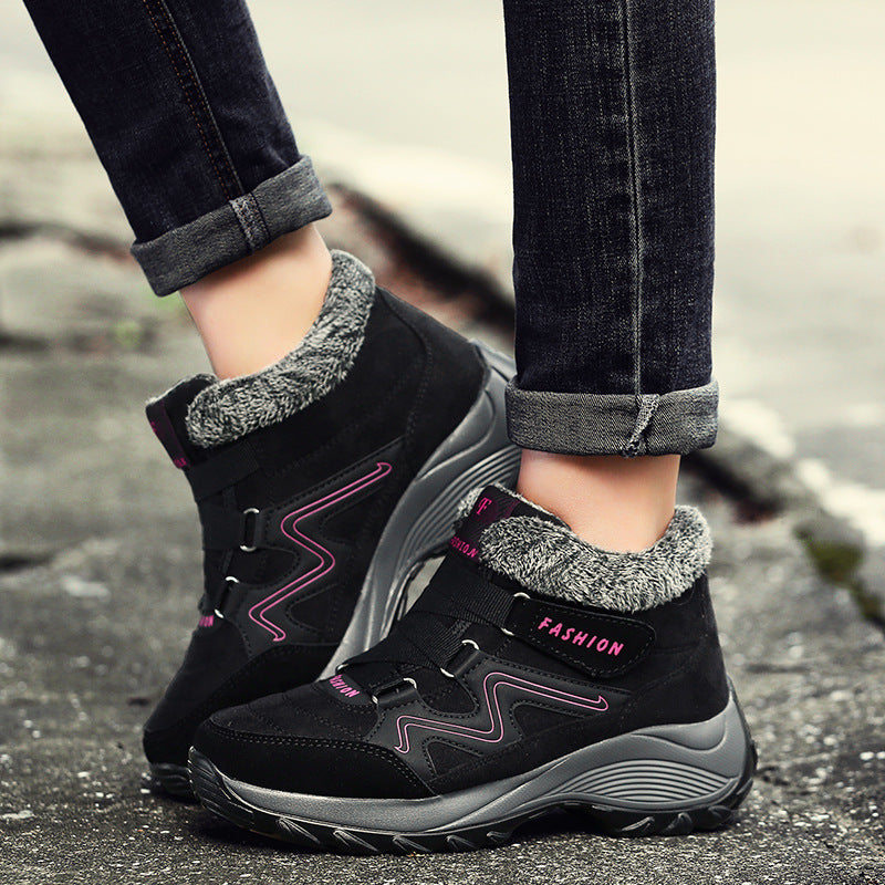 Women Leather Waterproof Hiking Shoes Non Slip Outdoor Boots