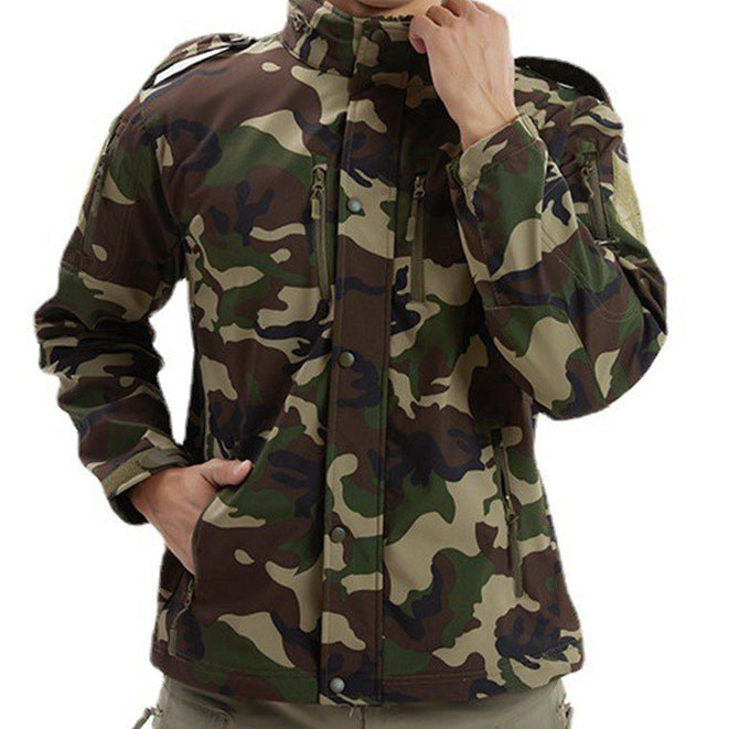 Men’s Camouflage Fleece Soft Shell Waterproof Jacket