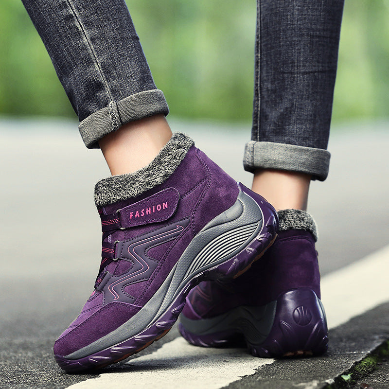 Women Leather Waterproof Hiking Shoes Non Slip Outdoor Boots