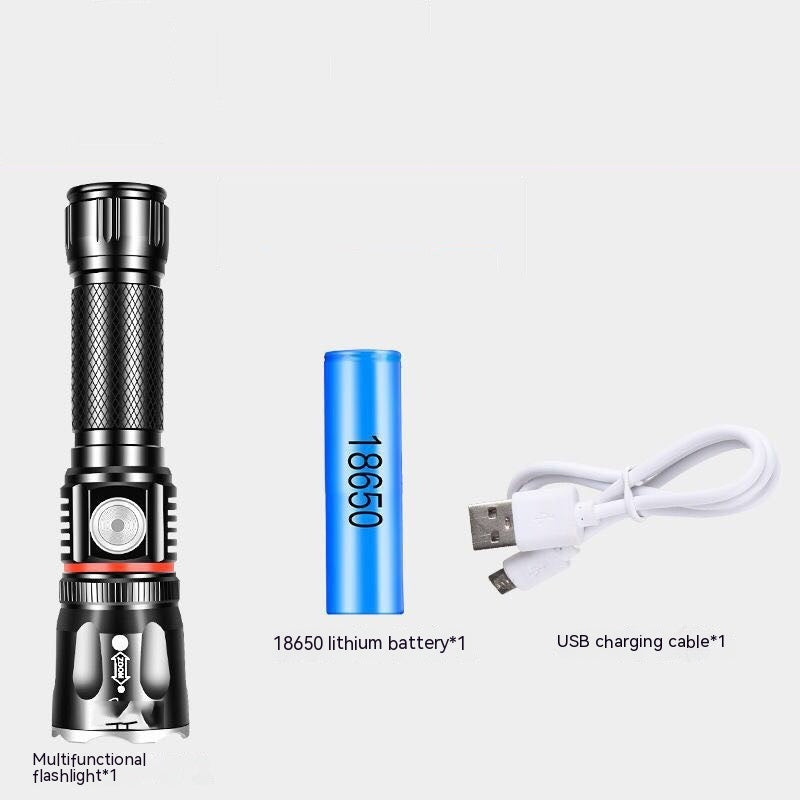 Telescopic T6 High-Power Outdoor Camping Flashlight