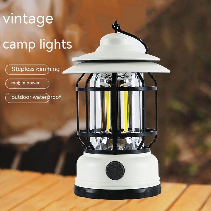 Retro Multi-Functional Outdoor Camping Lantern With Warm Light