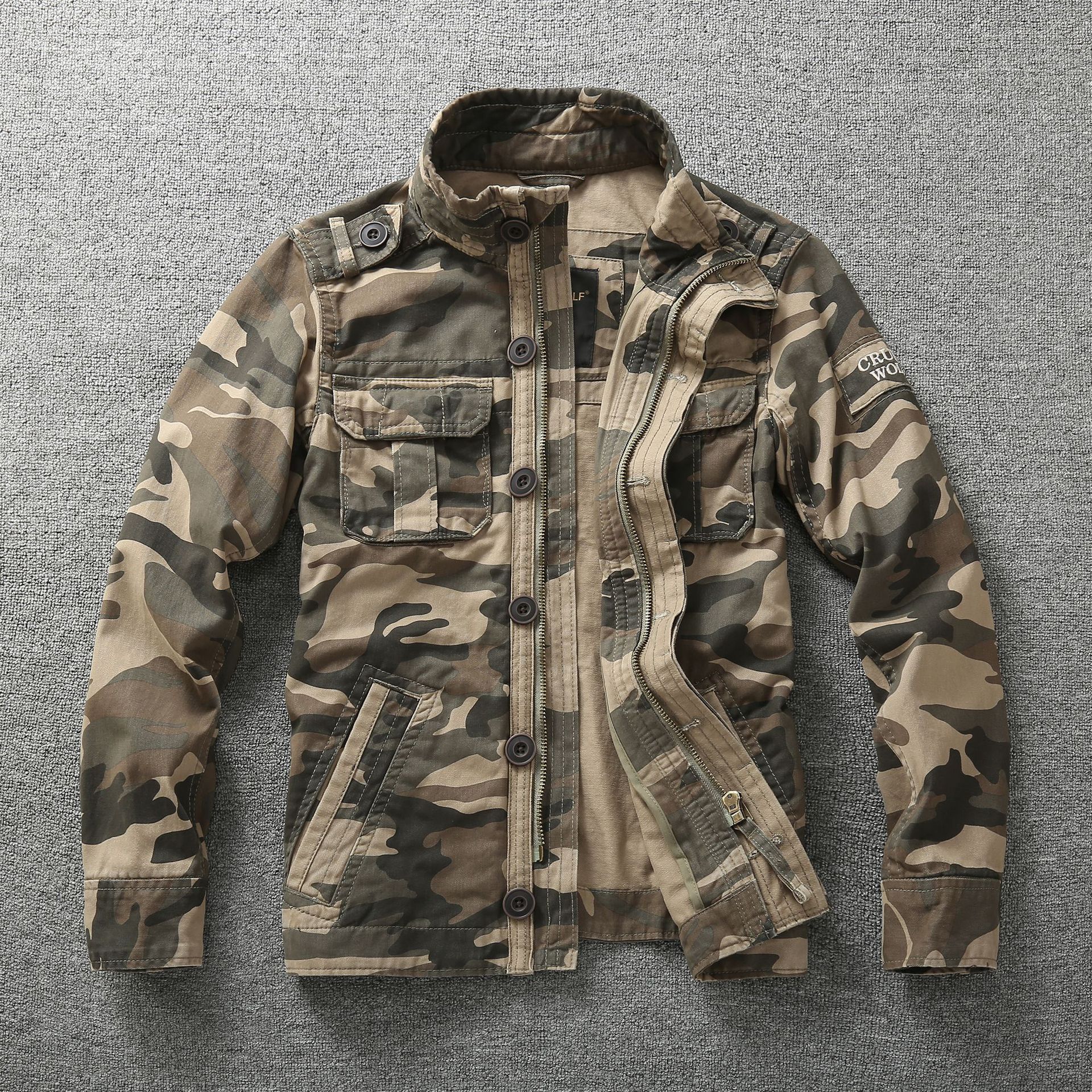 Men’s Autumn Camouflage Work Jacket Durable Outerwear