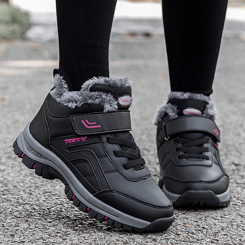 Winter Plush Velcro Snow Boots Warm Climbing Hiking Shoes