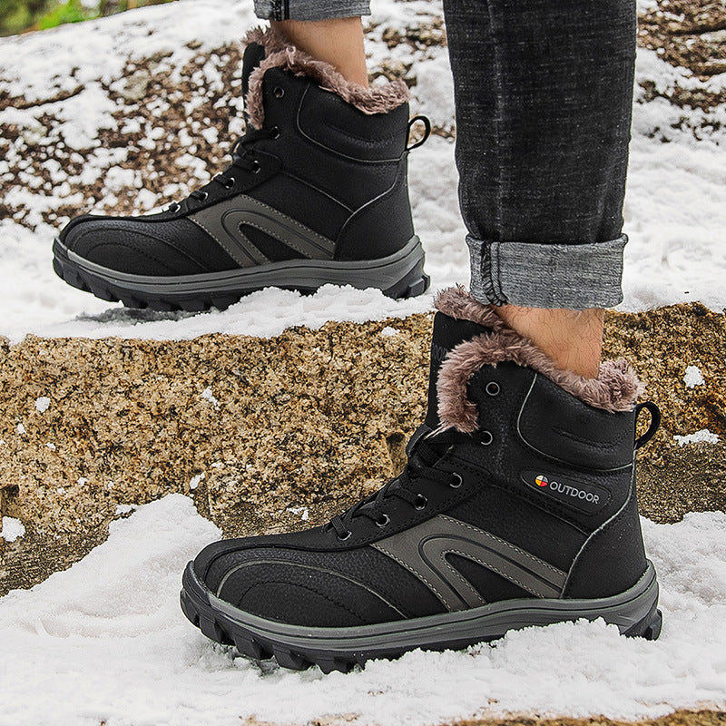 Cotton Winter Plus Velvet-Lined Warm Hiking Boots