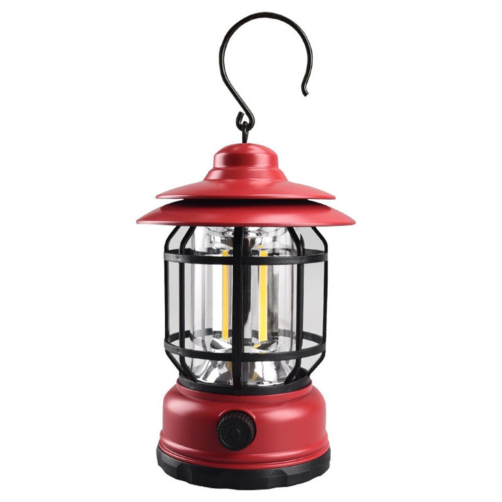 Retro Multi-Functional Outdoor Camping Lantern With Warm Light