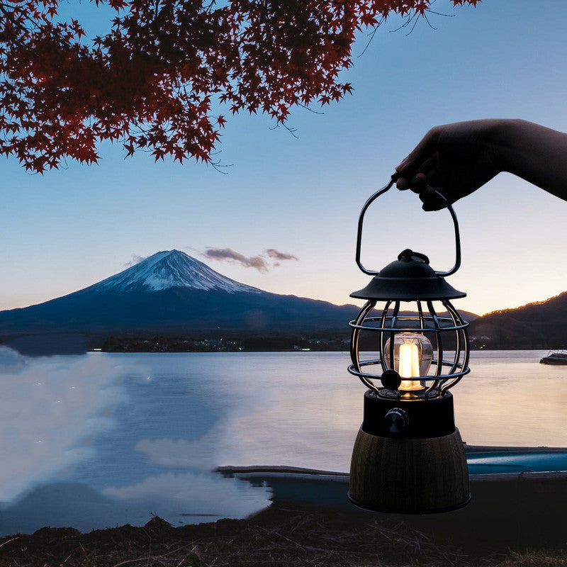 Retro Portable Hanging Tent Lantern Camping Atmosphere Light
