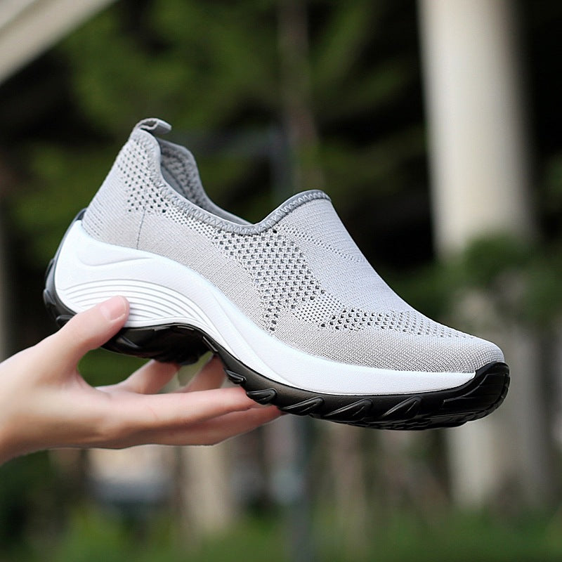 Women Slip On Thick Sole Casual Sneakers Outdoor Hiking Shoes