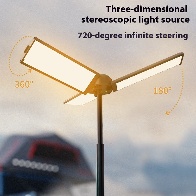 Multifunctional Rechargeable Three-Leaf Camping Lantern