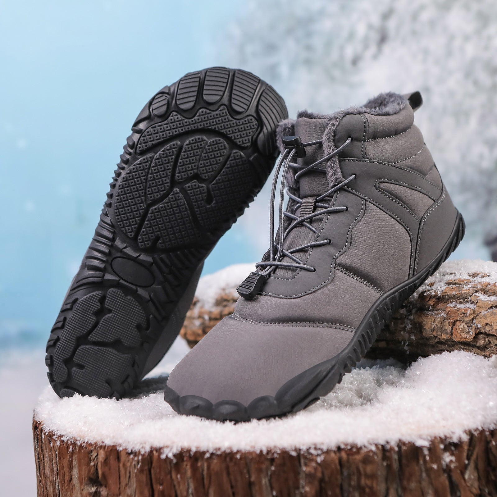 Five Finger Non Slip Waterproof Snow Boots Warm Outdoor Hiking Shoes
