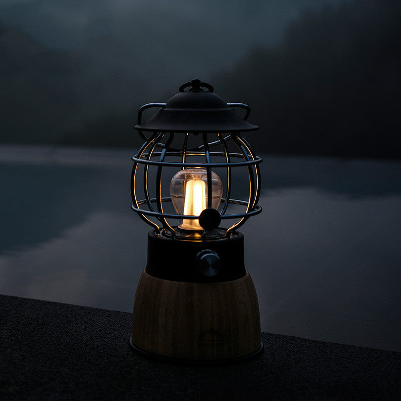 Retro Portable Hanging Tent Lantern Camping Atmosphere Light