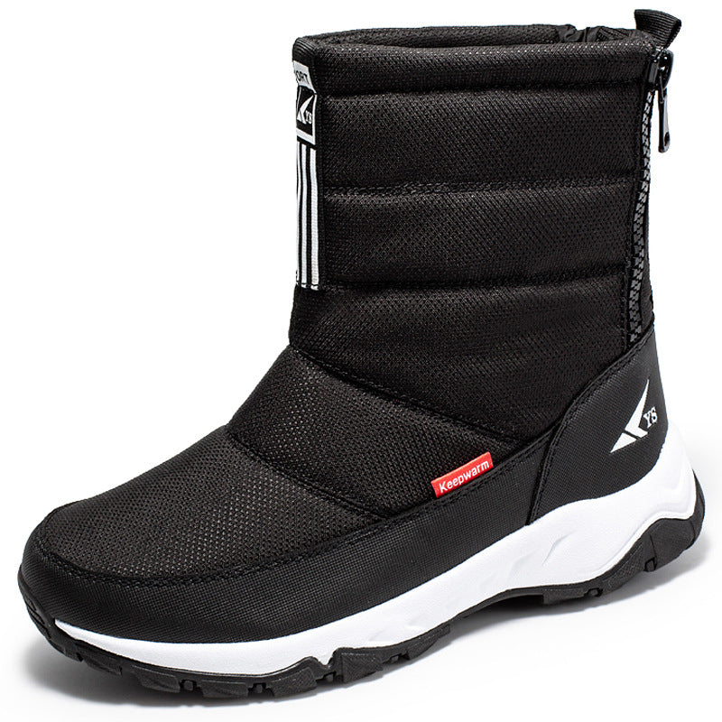 Men’s Waterproof Snow Boots Fleece-Lined Hiking Shoes