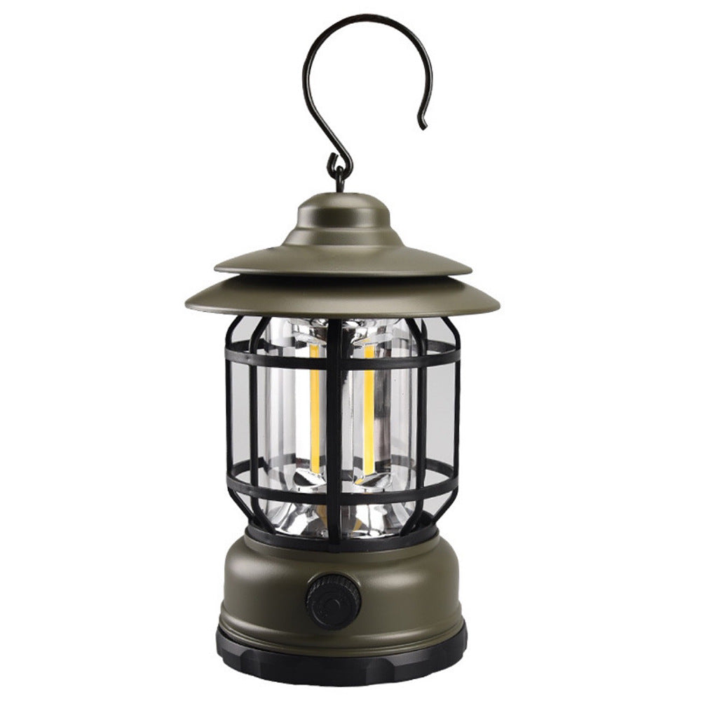 Retro Multi-Functional Outdoor Camping Lantern With Warm Light